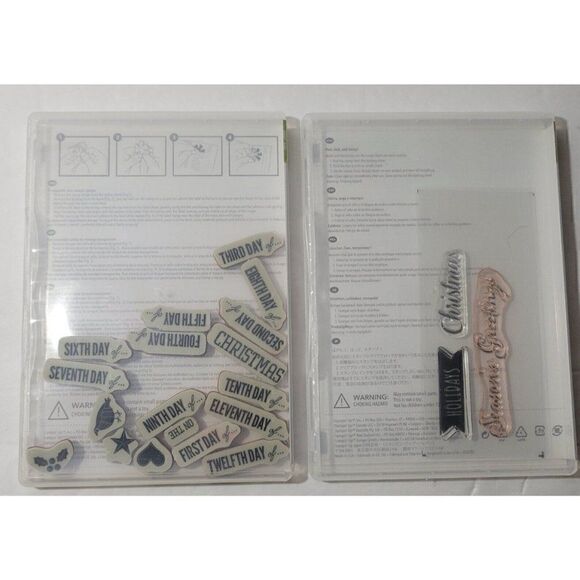 Stampin' Up Rubber Mount Stamp Sets 12 Days of Christmas & Watercolor Winter Too - Picture 12 of 12